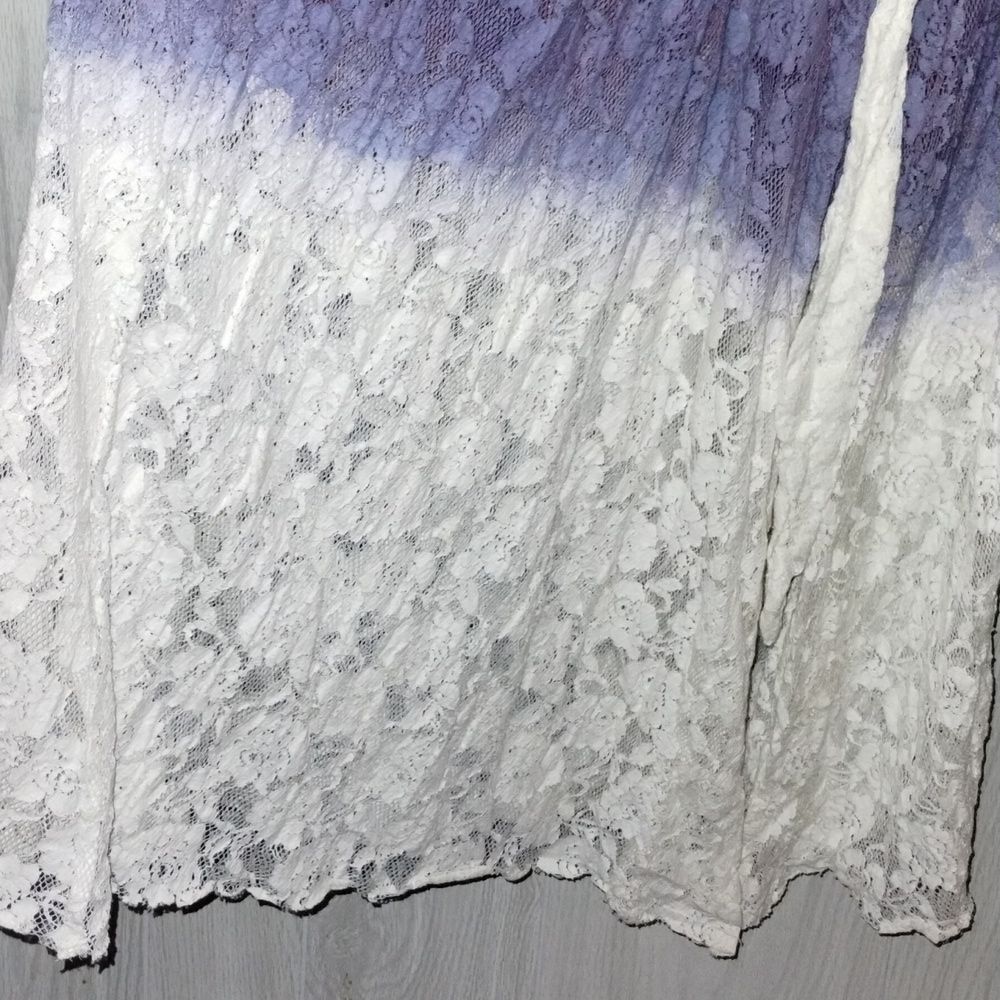 Free People One Purple and White Ombre Lace Duster Wrap Cardigan - Picture 3 of 8